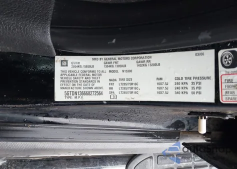 2006 Hummer H3 Suv z USA, uszkodzony, nr VIN 5GTDN136668272564